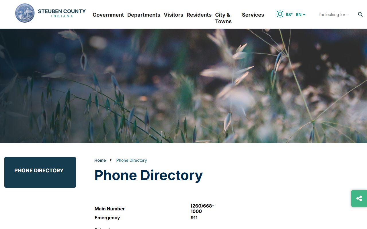 Steuben County Clerk of the Circuit Court phone directory
