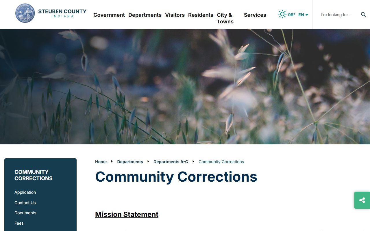 Steuben County arrest records and court charges Community Corrections page