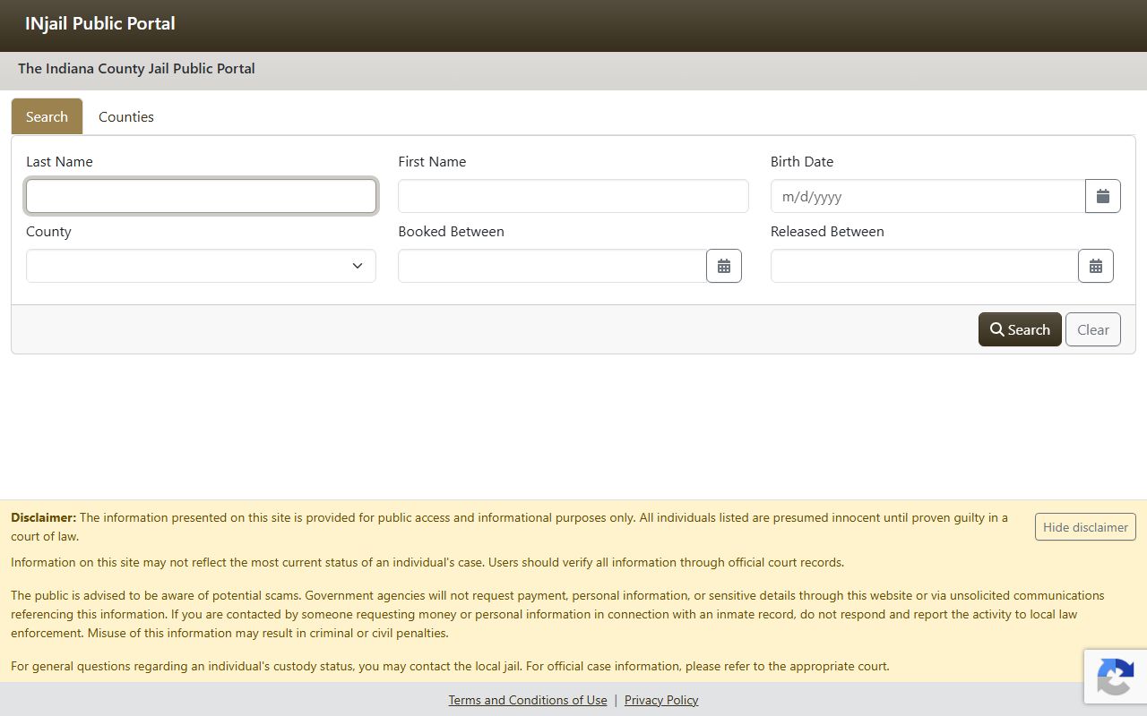 Steuben County inmate records Indiana jail portal