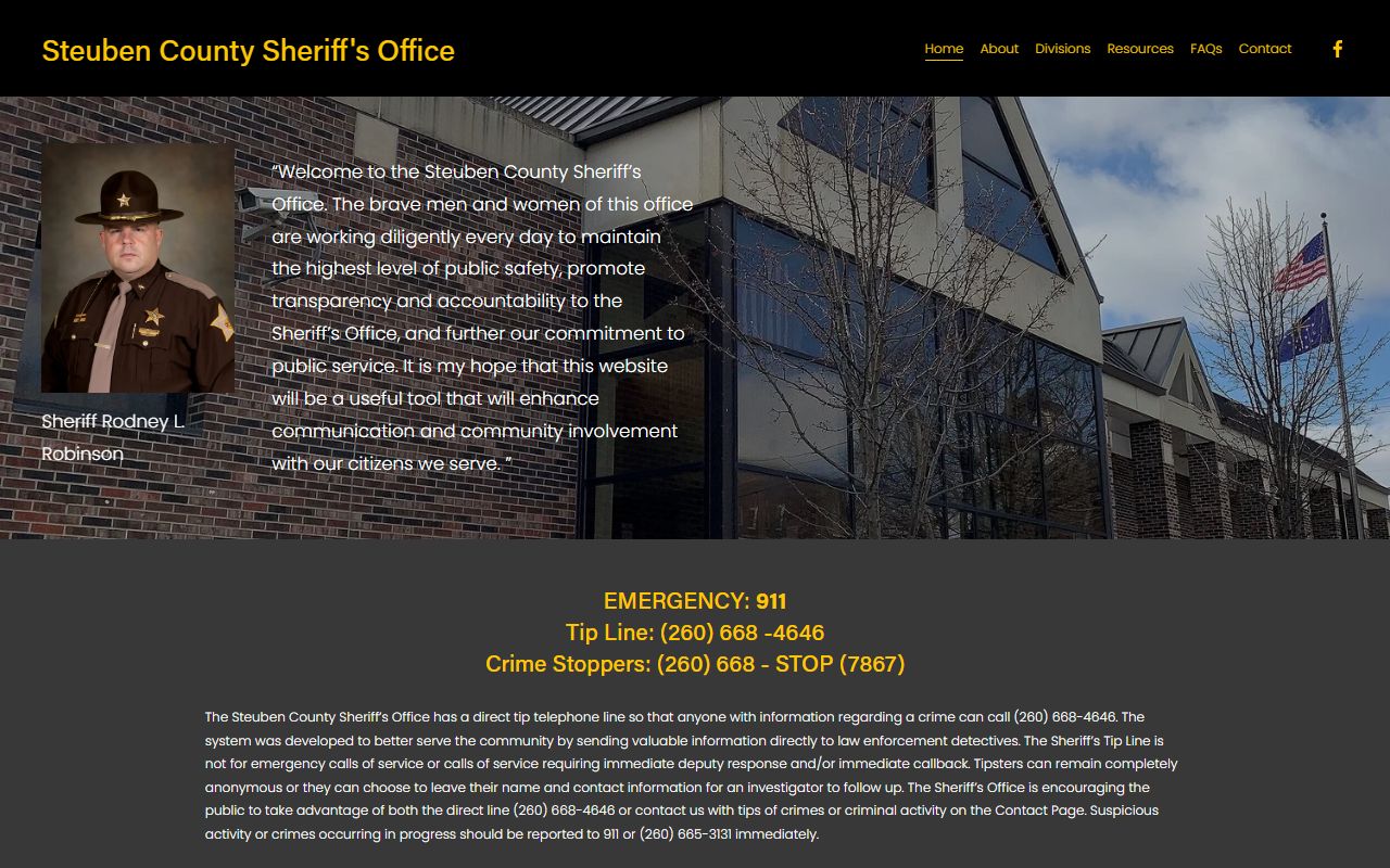 Steuben County inmate and court records sheriff homepage