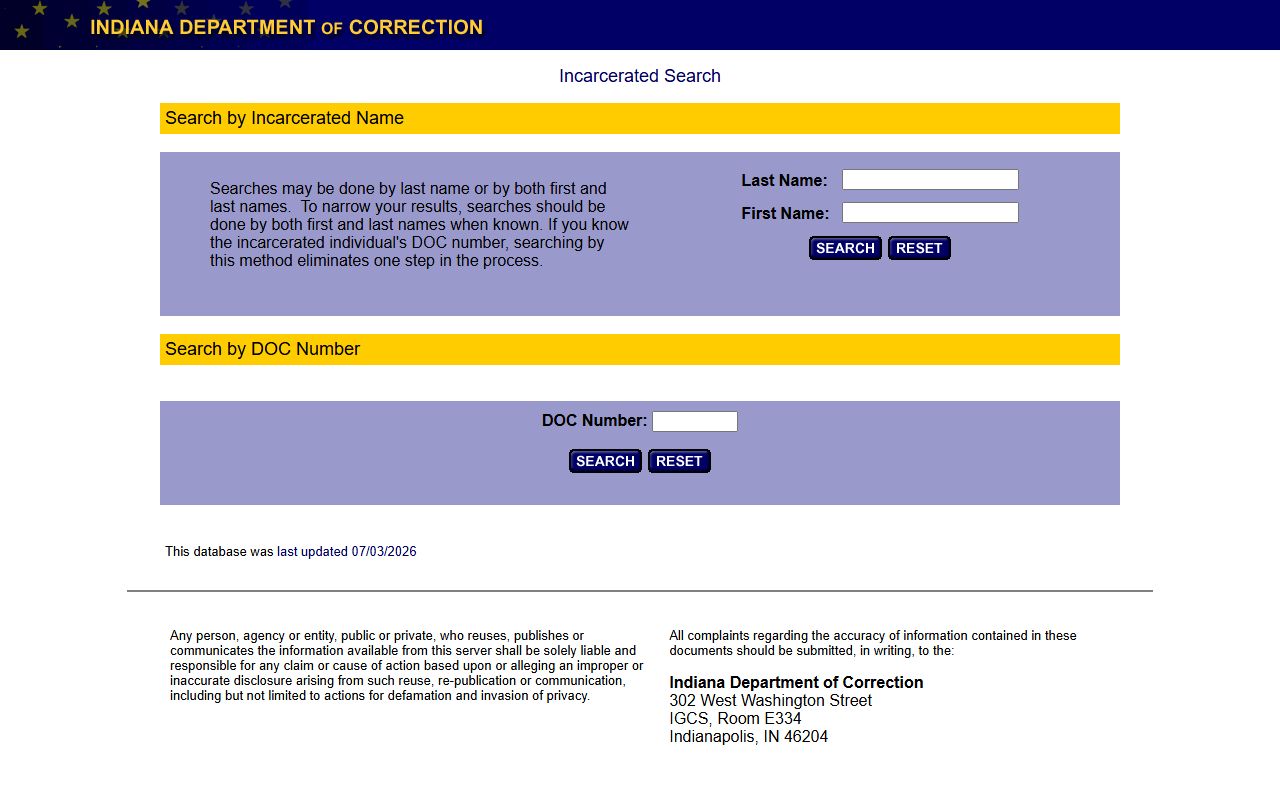 Steuben County inmate records Indiana County Jail Public Portal