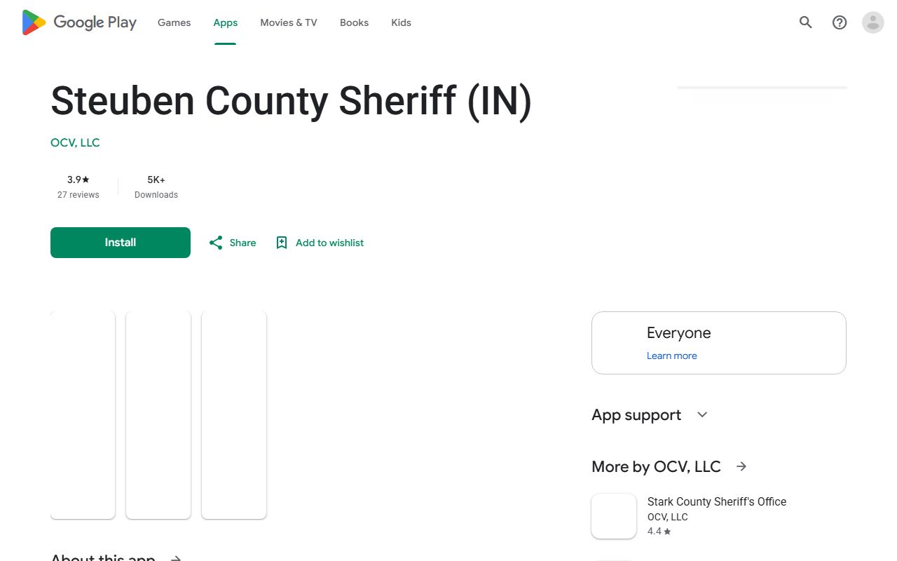 Steuben County inmate records Sheriff Android app listing
